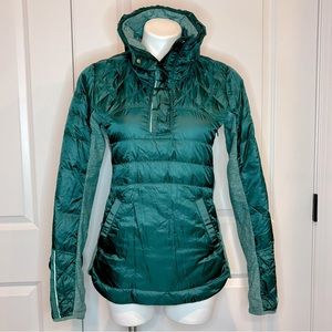 Lululemon Down For A Run Pullover Quilted Running Jacket Forage Teal 6